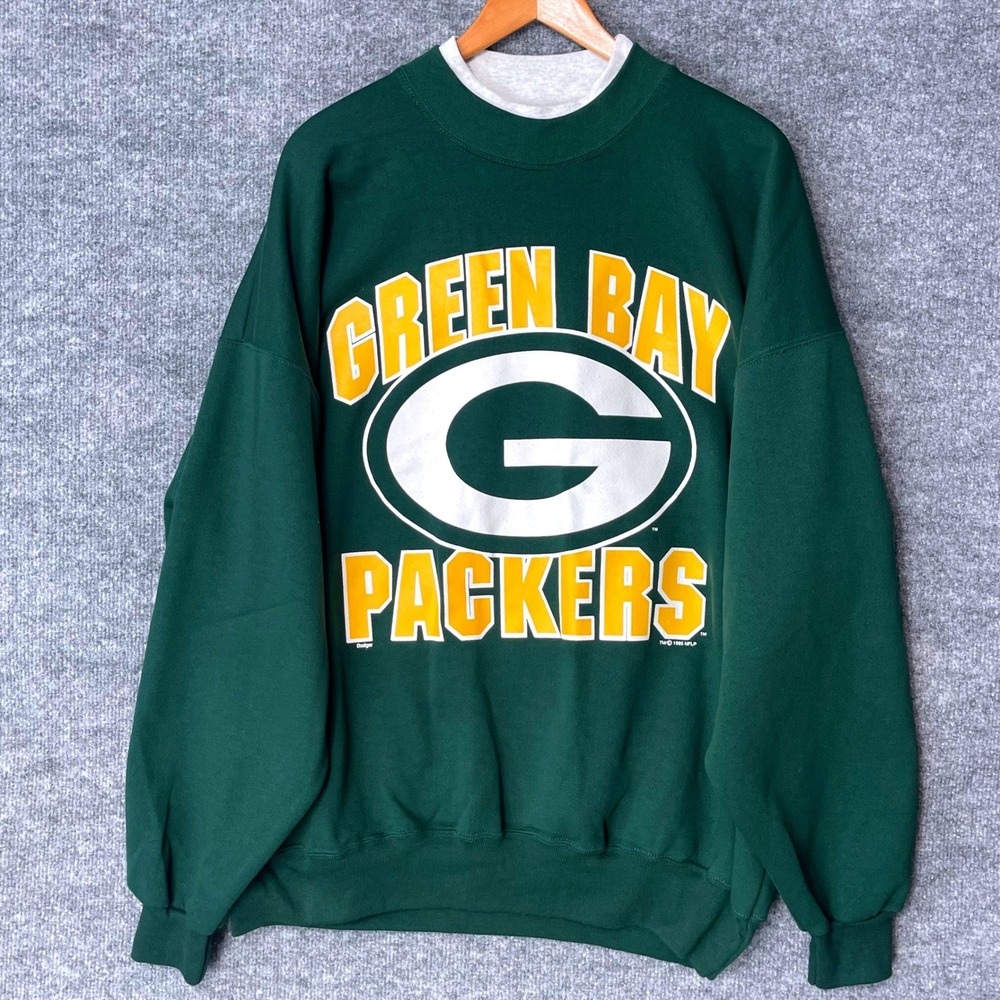 Vintage 1995 Green Bay Packers Dodger Sweatshirt Mens XXL Green Double Collar